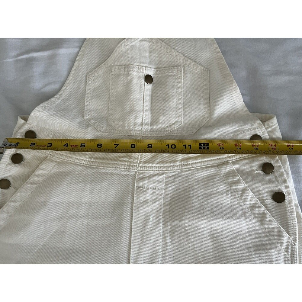 NEW Quince Overalls Organic Stretch Cotton Twill Relaxed Fit Ivory White Size XS - Picture 8 of 10
